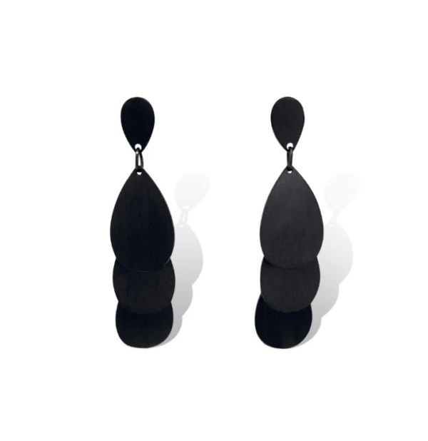 Ovale Tear Drop Earrings Oval Black OVAB-E