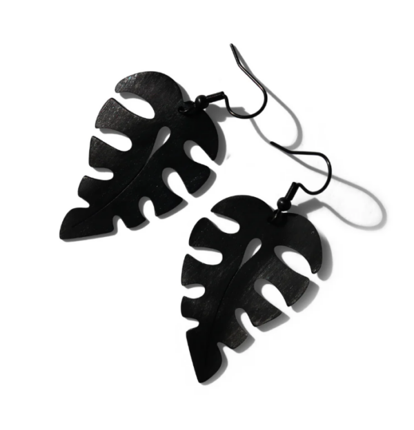 Steel Me Mondo Black Earrings