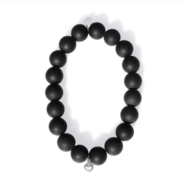 La Pierre Black Onyx Bracelet Stretchy