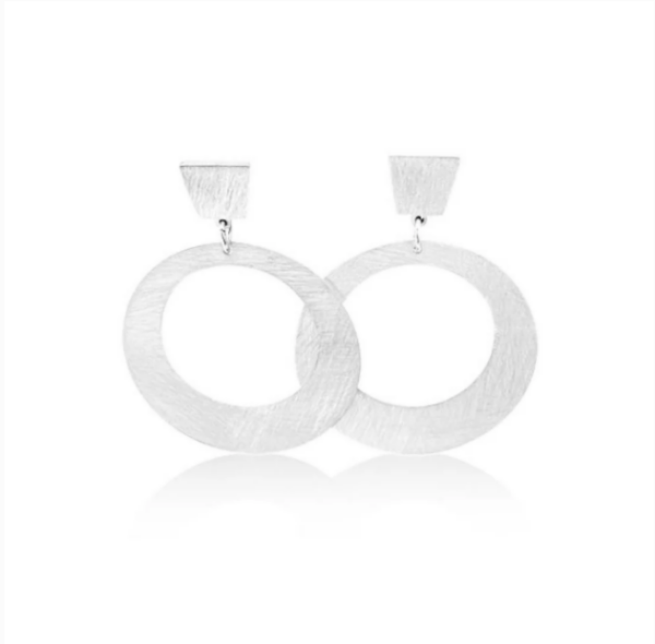 Circular Earrings with Square Stud