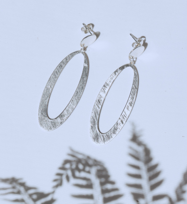 Ovale Oval Silver Earrings - Image 2