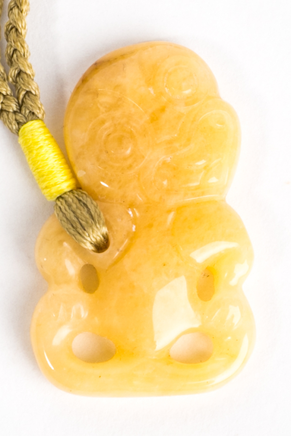 Hei Tiki, Yellow Jade on Yellow/mustard cord