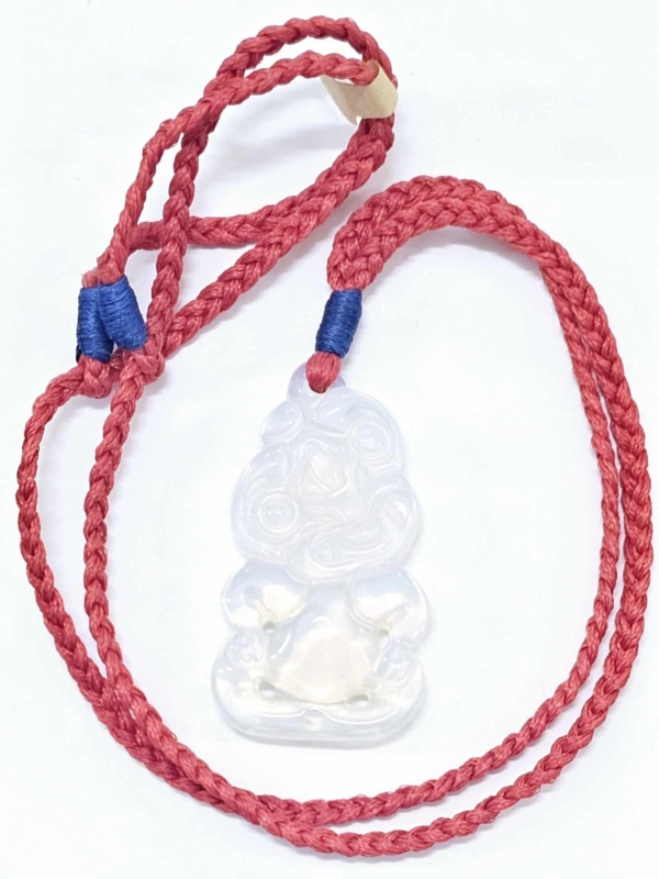 Hei Tiki - moonstone on red woven strand