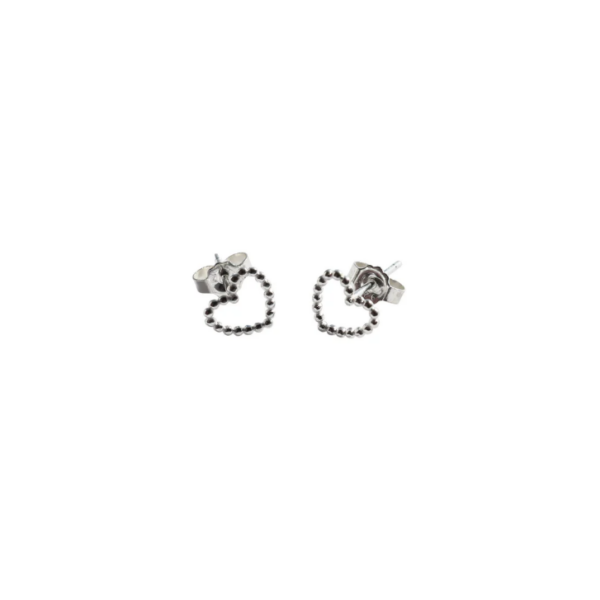 The Heart Series Petite Dotted Heart Studs