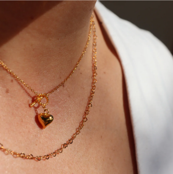 The Heart Series Yellow Gold Petite Heart Chain Necklace