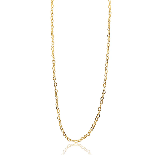 The Heart Series Yellow Gold Petite Heart Chain Necklace - Image 2